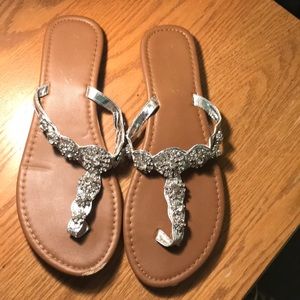 Silver sparkly sandals!